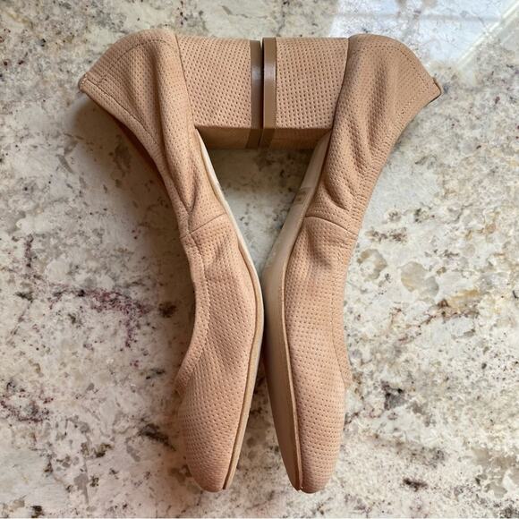 Jeffrey Campbell Bitsie Taupe Leather Perforated Block Heels Size 7 - Picture 2 of 13